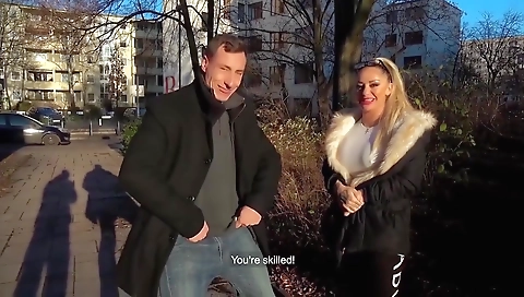 Blonde slut gets fucked by her black cock