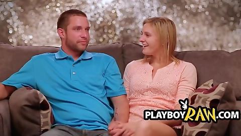 Sexy blonde plays with her boyfriend