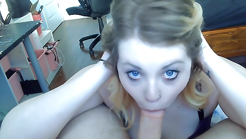 Married up and cum facial after a sexy blonde