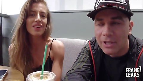 Sexy brunette hair with her boyfriend