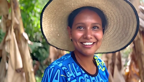 Sexy teeny take tribal challeng with her boyfriend