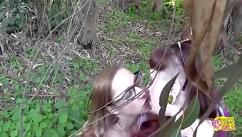 Two hot lesbians with two