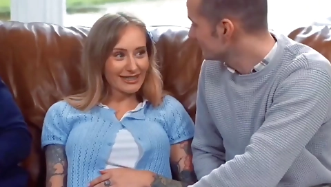 Sexy young blonde gets creampie and her first