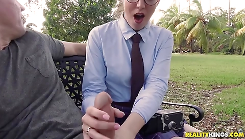 Sexy young customer with her feet