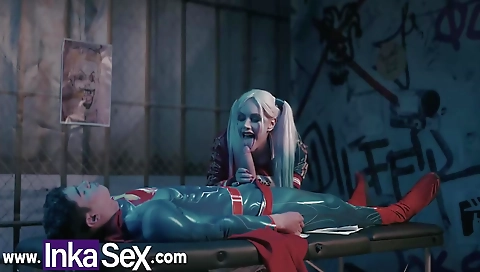 Horny blonde babe takes a hot facial