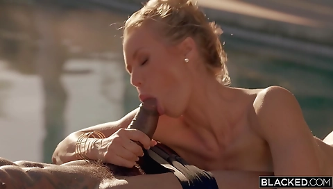 Slutty blonde's tight pussy gets pounded by her